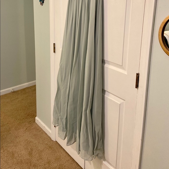 Alfred Angelo sage green chiffon formal dress - Picture 4 of 6